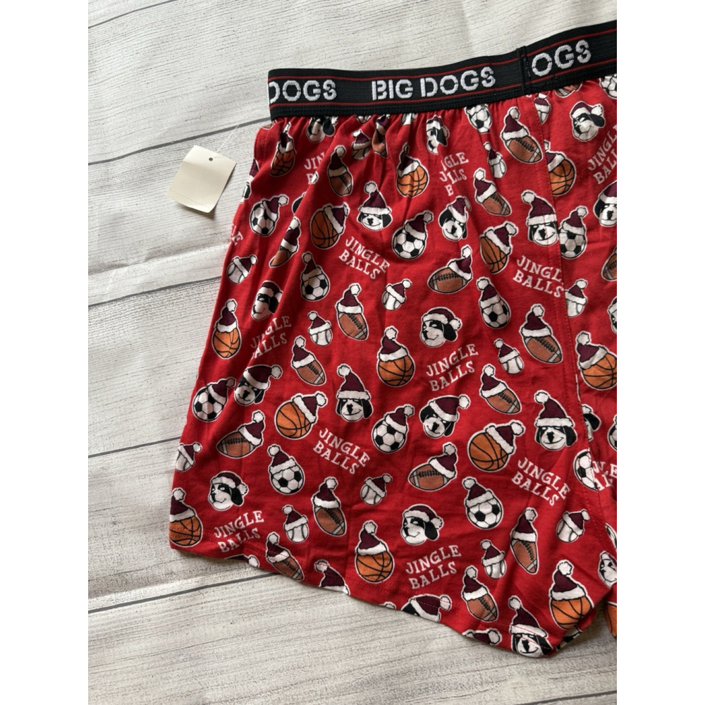 Big Dogs Boxers Men XL Multicolor Christmas Jingle Balls Basketball Football NWT - Picture 8 of 9